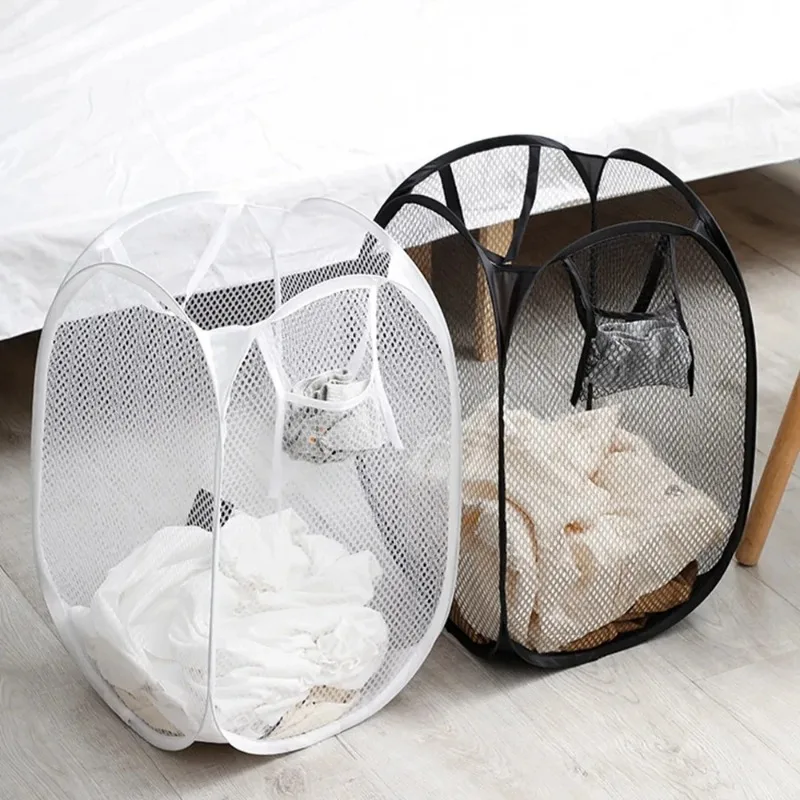 

Dirty Clothes Basket Skeleton Ventilated Foldable Easy Storage Portable Large Capacity Clothes Basket