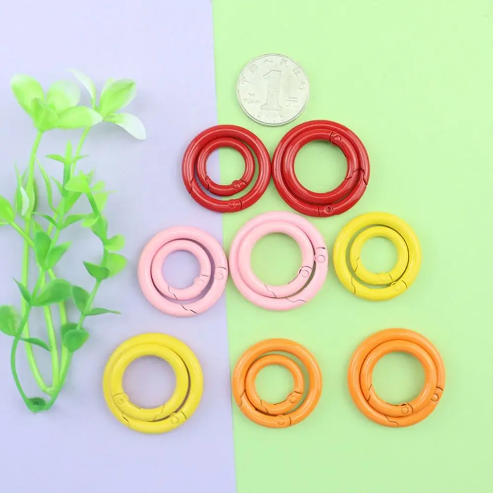 5 Pcs 25mm O Ring Keychain Clips Colorful Durable Openable Round Carabiner Metal Spring Clasp Dog Chain