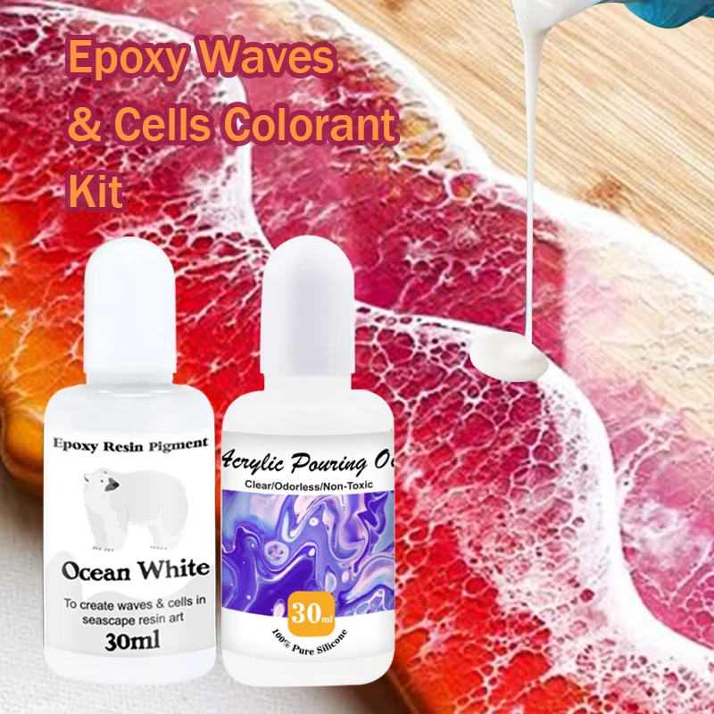 Set combinado de aceite acrílico para infusión y pigmento de resina epoxi (30ml/1.01oz + 30ml/1.01oz), ideal para la creación artística y fácil de usar.