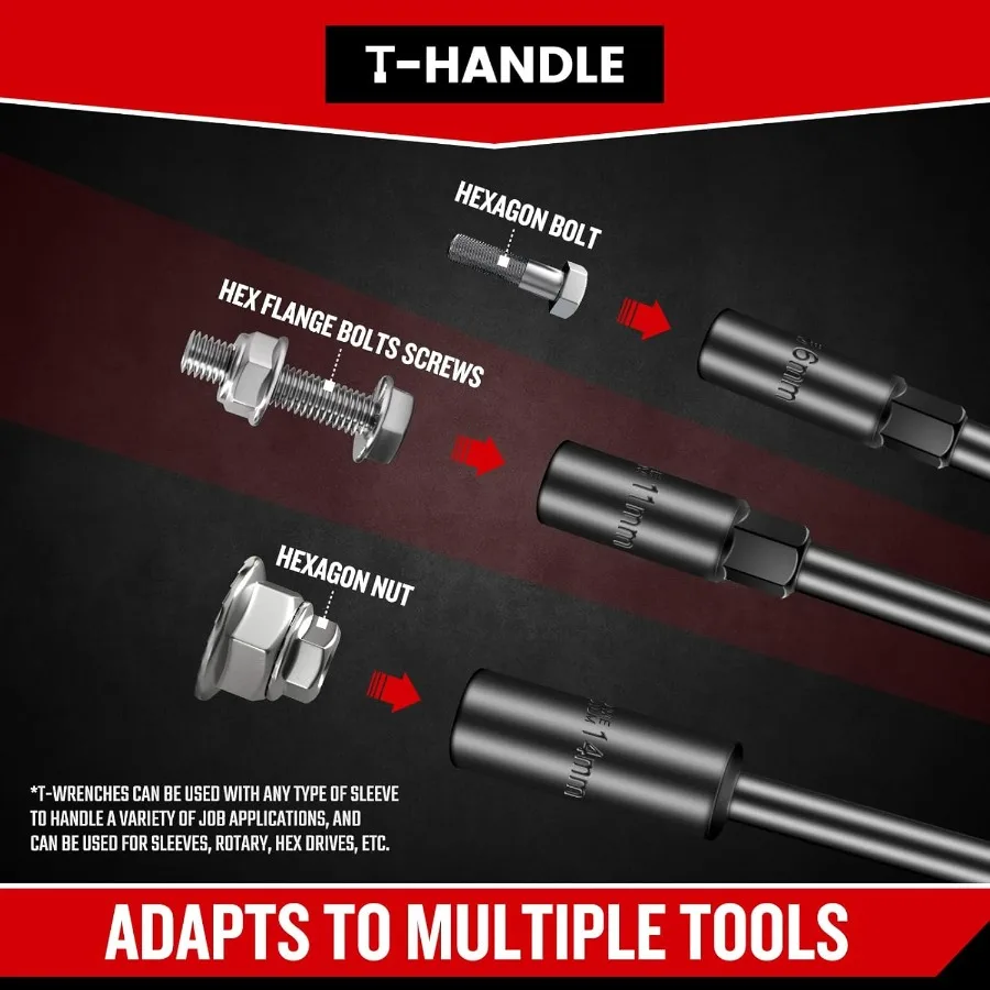 مجموعة مقابس مفتاح الربط المصنوعة من فولاذ CrV للأحجام المترية 6 مم إلى 14 مم مع تصميم طويل المدى مثالي للدراجات النارية والدراجة الترابية أ