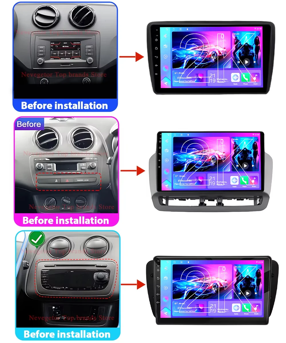 Android 16 For Seat Ibiza 2012 2013 2014 2015 Car Radio Stereo Head Unit Multimediale Gps 5g Carplay Auto Touch Screen Radio Rds