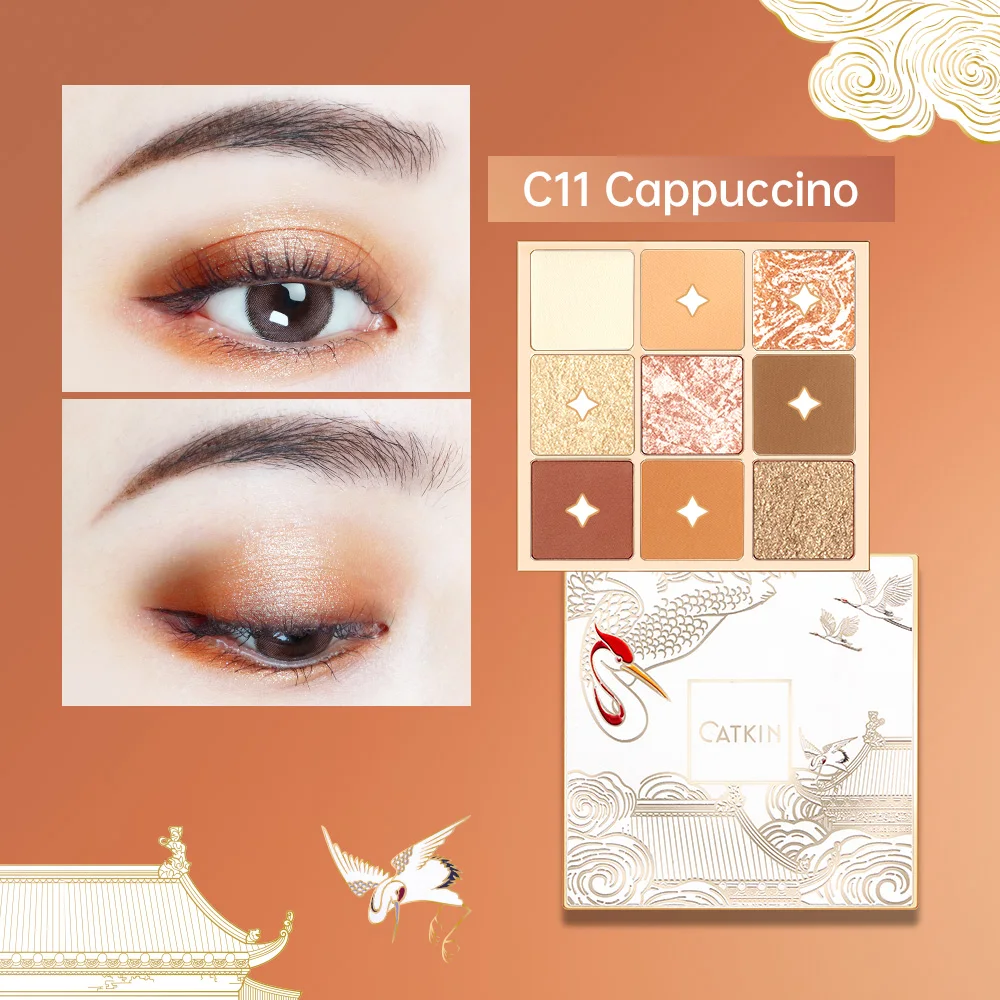 CATKIN Makeup 9 Colors Eyeshadow Palette, Matte and Glitter Eyeshadow Makeup Palette for High Pigmented Natural Shades