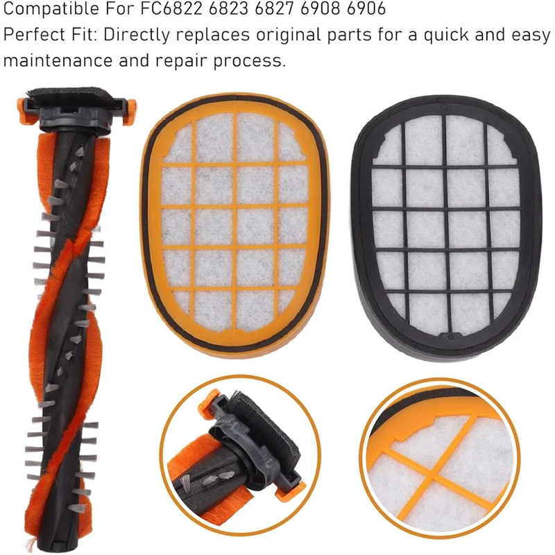 3PCS Roller Borstel Filter Voor Speedpro Max FC5005 FC6812 FC6814 FC6822 FC6823 FC6827 Stofzuiger Accessoires-CLIM