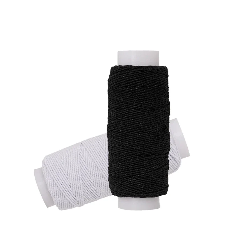 20m Black White  Elastic Thread 0.6mm Elastic Rope Very Fine High Elastic Sewing Machine Bottom Line DIY Clothing Binding Line