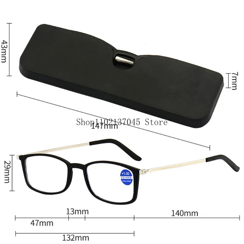 with with Glasses Case +1.0 To +4.0 Ultra-thin Pastable Mobile Phone Reading Glasses Anti Blue Light Black Frame for Men and Women - Aliexpress Deal