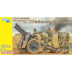 DRAGON 6261 1/35 Mechanised Towing 15cm s.IG.33 Infantry Gun w/Crew - Scale Model Kit