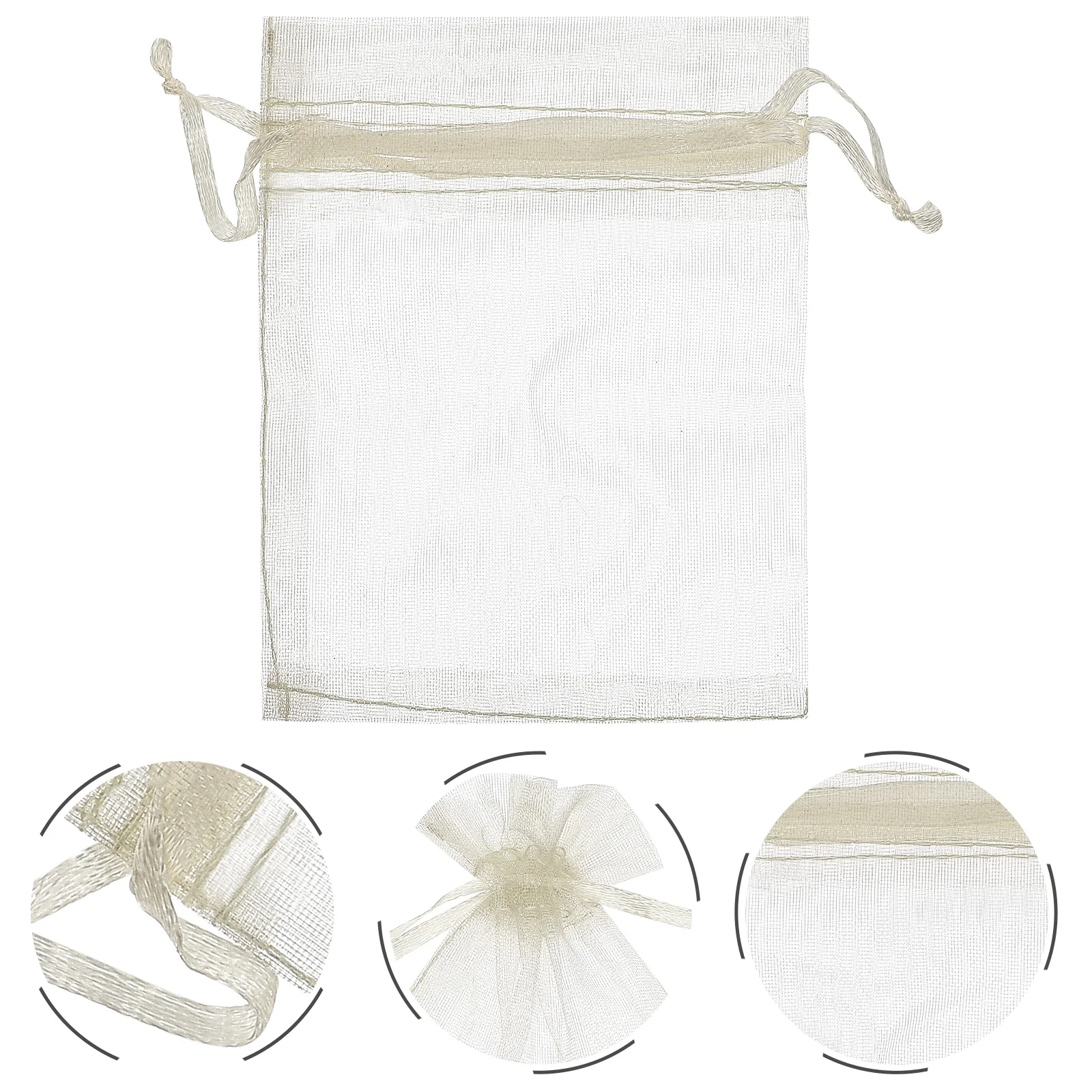 

100 Pcs Pull Rope Jewelry Bag Small Party Bags Organza Favor Pouches Packaging Candy for Favors Pearl Sheer Goodie