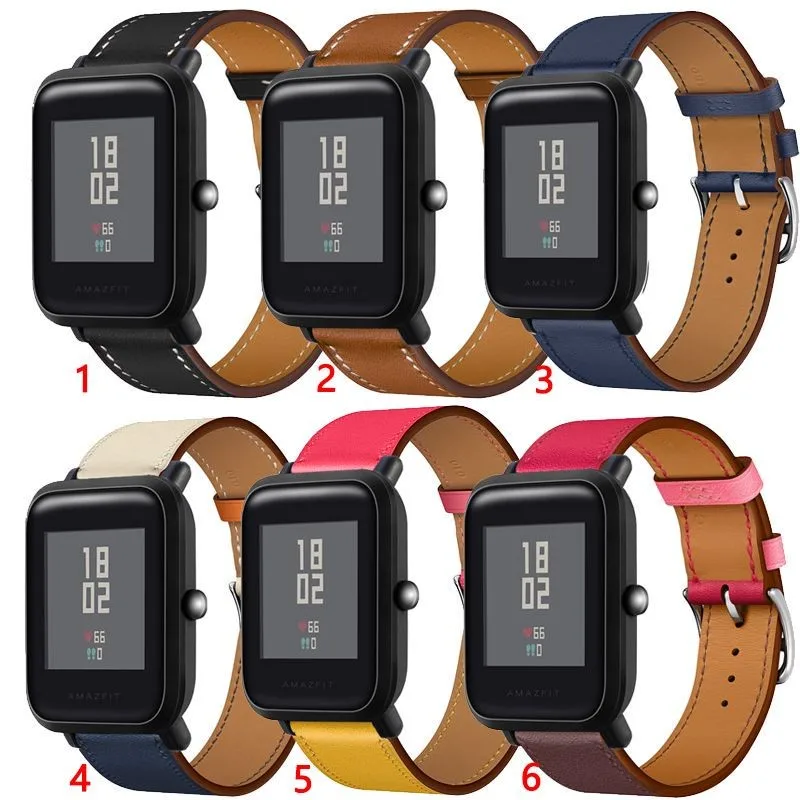 

Suitable For Huami Amazfit Bip 3 Pro/Bip U Pro/Bip Lite/Bip S Lite/Huami Amazfit Active 20mm Leather Band Strap