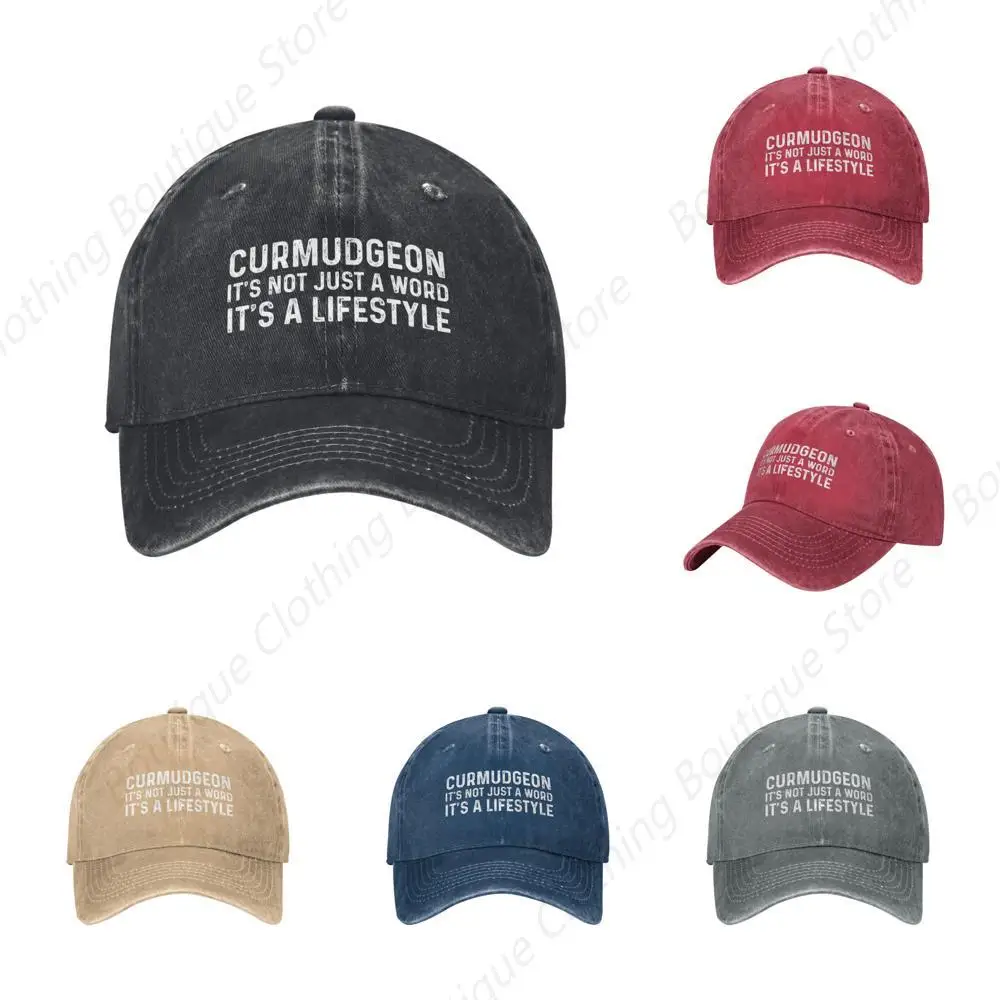 Curmudgeon It's Not Just A Word It's A Lifestyle Hat for Women Baseball Cap Trendy Cap Black