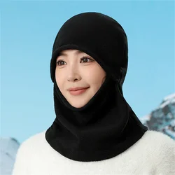 Gorro deportivo de forro polar para otoño e invierno, para hombre y mujer, cálido, para ciclismo, con máscara integrada, a prueba de viento, para esquí