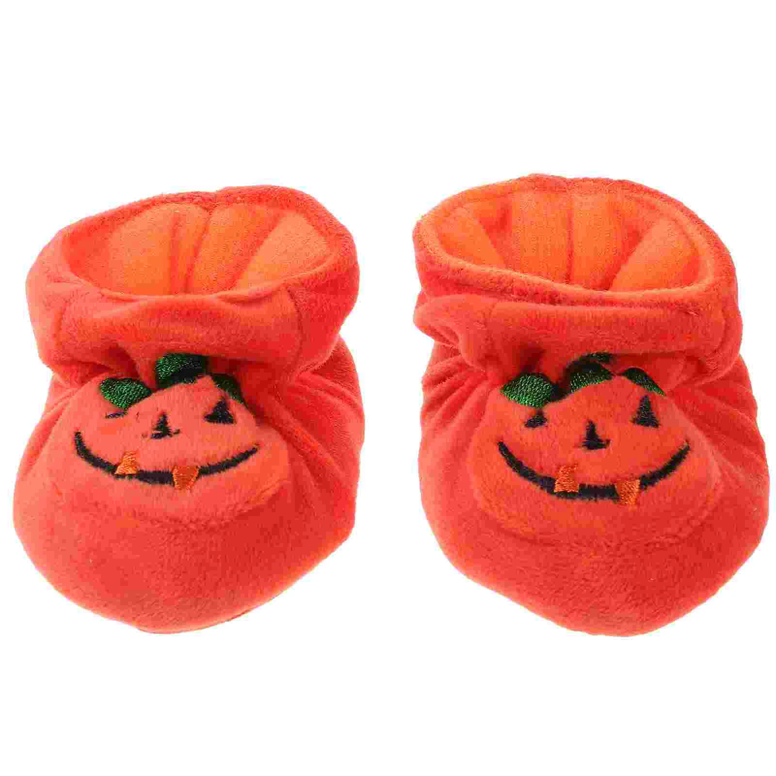 

1 Pair Soled Shoes Non-slip Toddler Shoes Adorable Pumpkin Prewalker for Winter Autumn (Ingrowth 10cm)