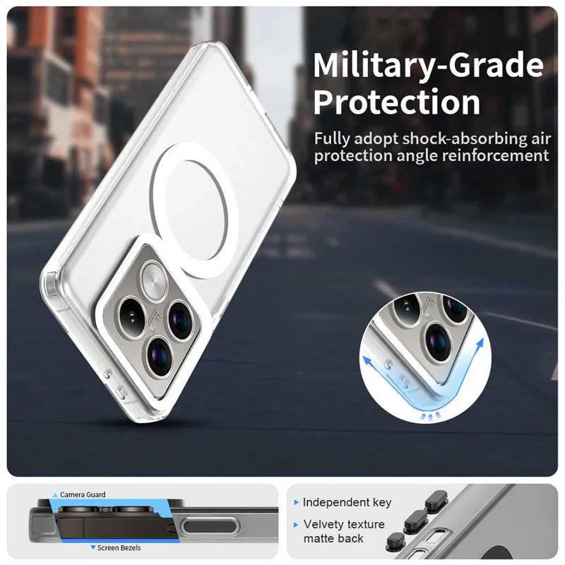 For Xiaomi 14T Pro Case Xiaomi 14T 14T Pro 5G Cover Matte PC + TPU Magsafe Wireless Charging Magnetic Phone Cover Xiaomi 14T Pro
