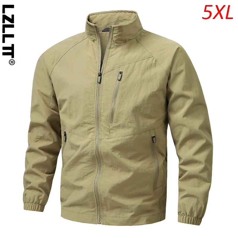 

Мужская демисезонная водонепроницаемая куртка-карго с множеством карманов, спортивная тактическая куртка на молнии для активного отдыха, повседневная высококачественная куртка для бега