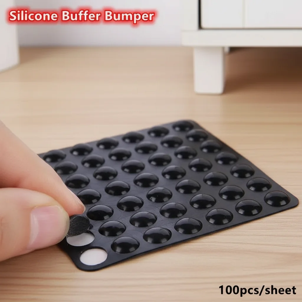 100pcs Multi-Function Silicone Adhesive Damper Buffer Protective Pads for Furniture Cabinet