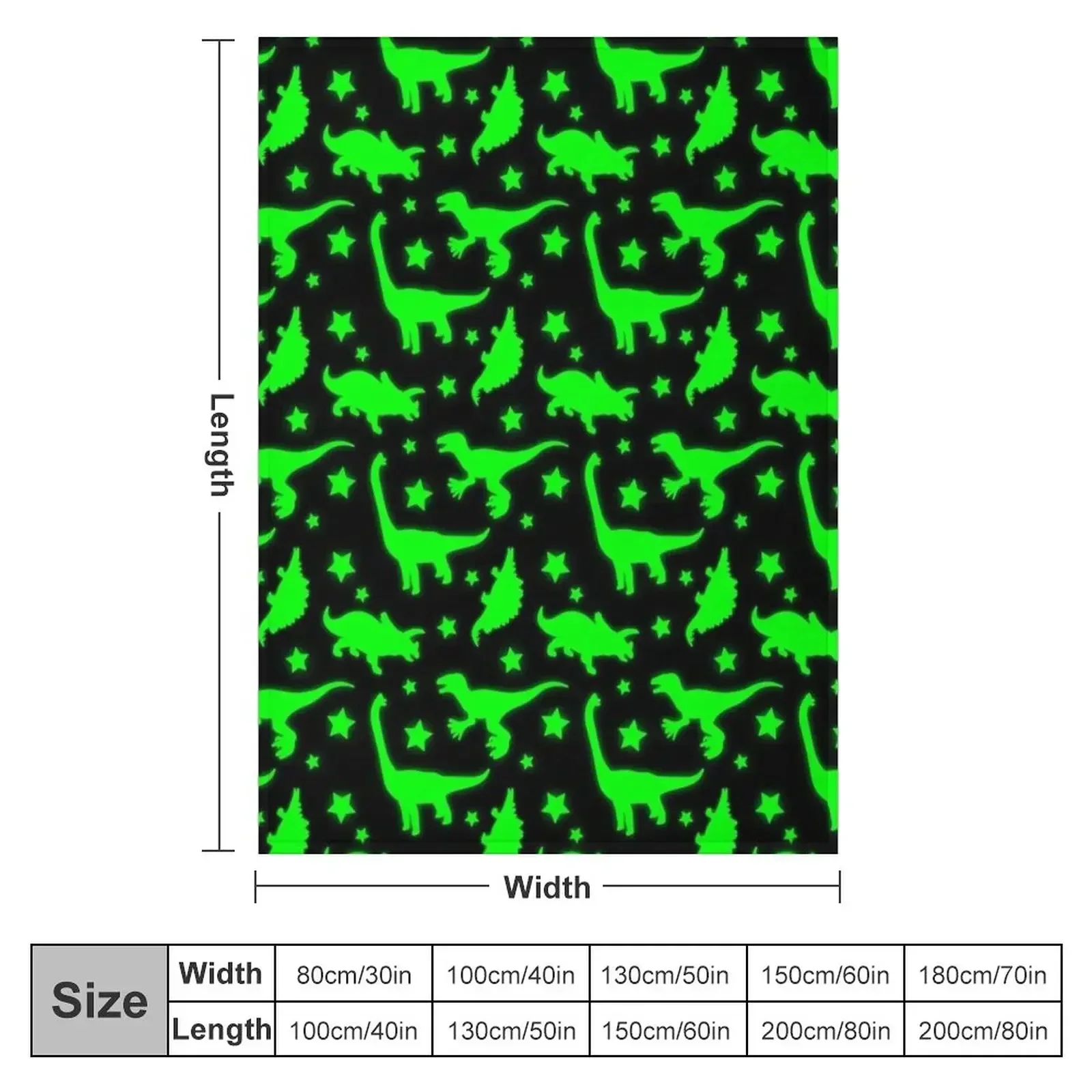 Glowing Dinosaurs (Does not glow in the dark) Throw Blanket Plush Cute Plaid Blankets