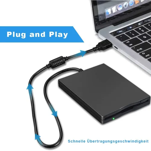 Imagen 2 del producto Unidad lectora de disquete USB 3,5 ""externa portátil 1,44 MB FDD Diskette Drive para Mac Windows 10/7/8/XP/Vista PC portátil de escritorio