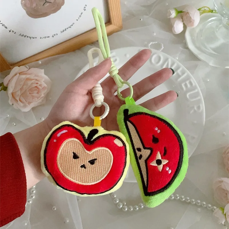 Cute Whimsical Apple Series Plush Hanging Ornaments Perfect for Bags and Accessories Adorable Figurines Plush Keychains llaveros