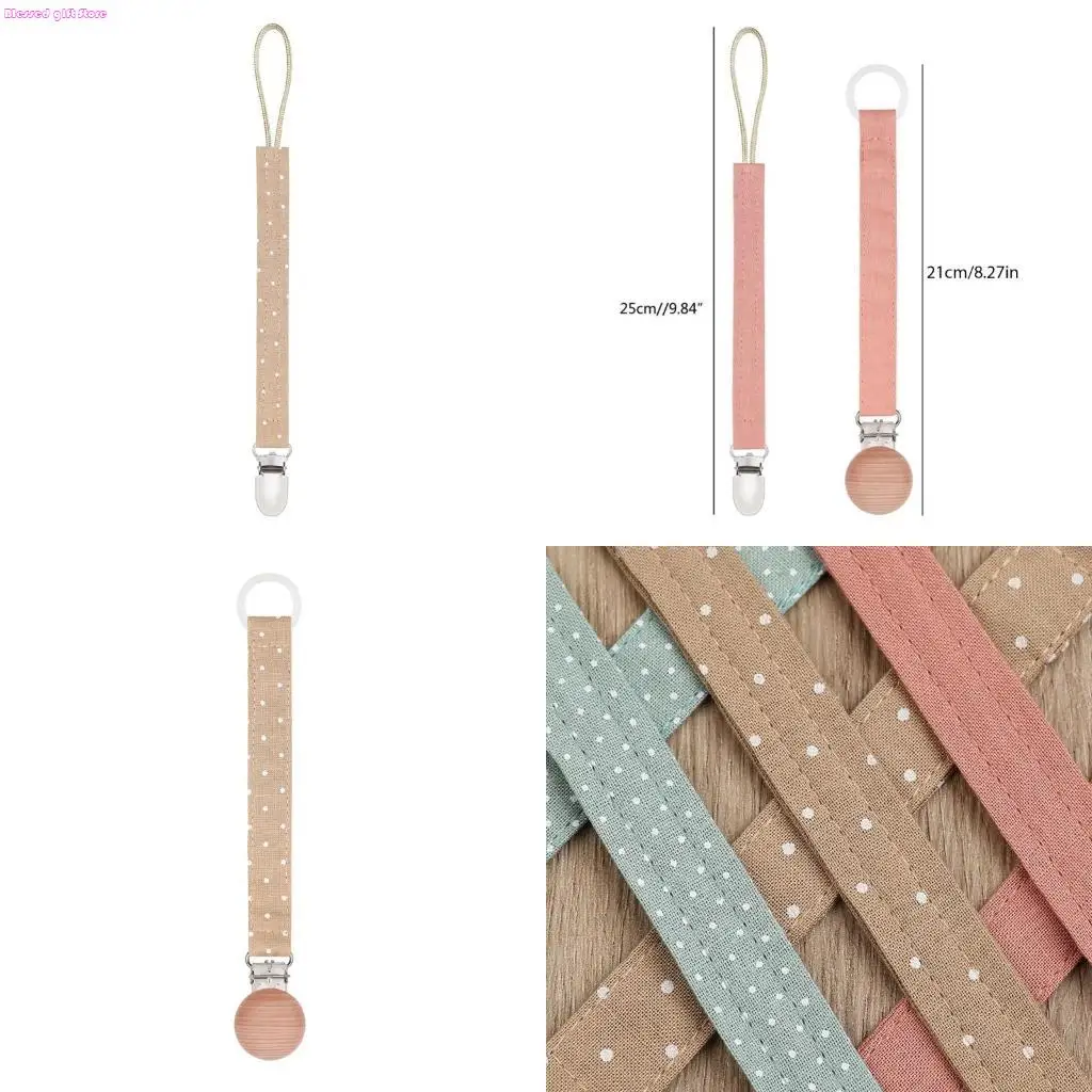 

D0JC Cotton Linen Pacifier Holders 6 Colors Teethers Attachment Clip and Loop