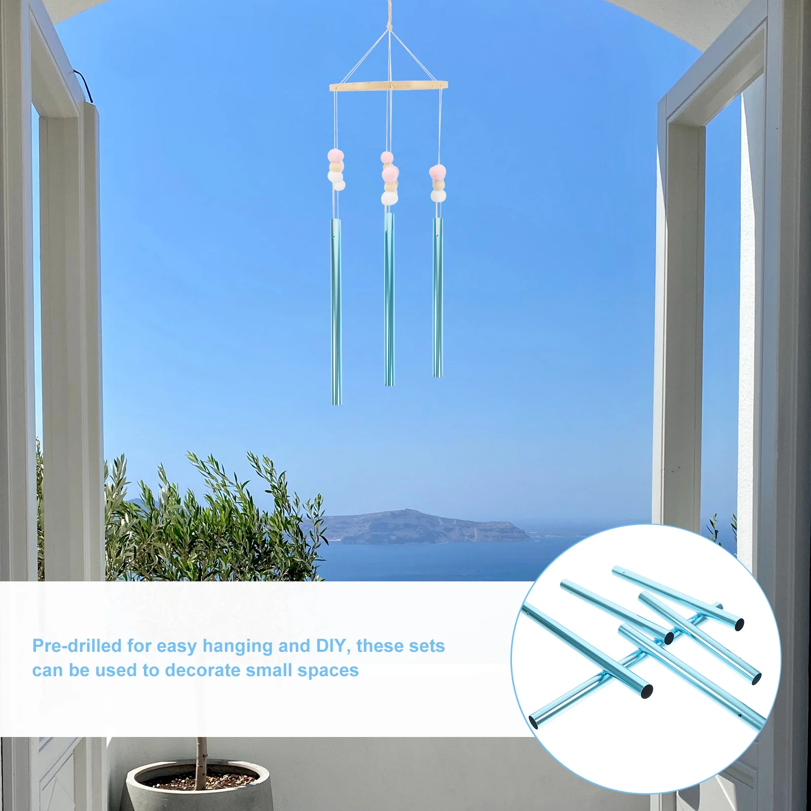 

6Pcs Creative Metal Wind Chime Tubes DIY Metal Tubes for Garden Hanging Pendants Wind Chime Accessories Hanging Pendant DIY Tube