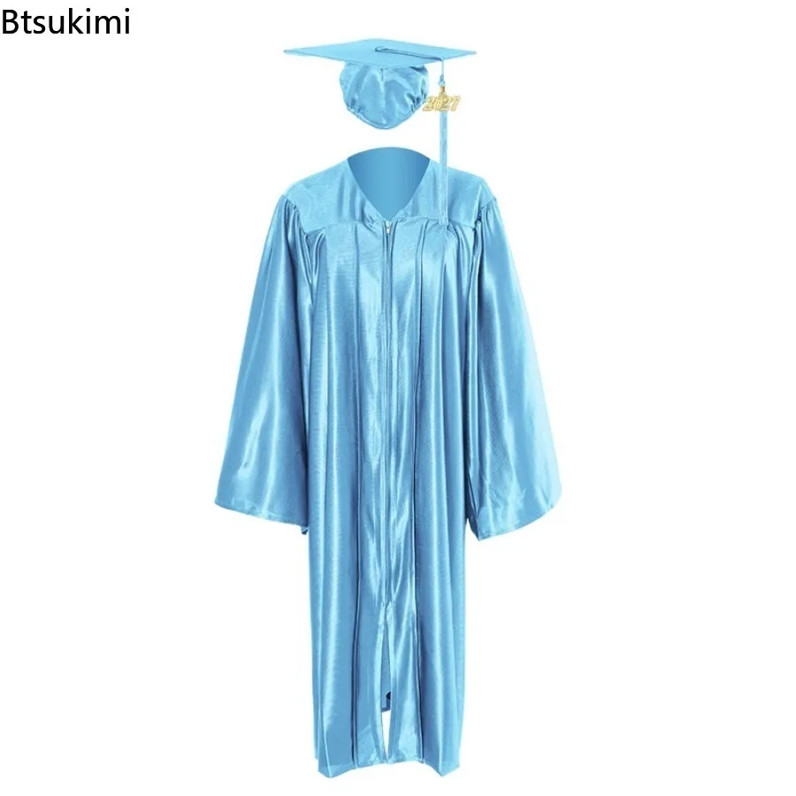 2027 High School Bachelor Graduation Costume Role Play Graduation Ceremony Dress Men and Women Graduation Dress Cap Tassel Sets