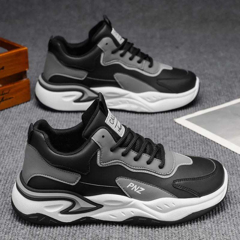 メンズスポーツシューズ：トレンディで多用途、厚底、快適で通気性のある、カジュアルなランニングシューズ、ダッドシューズ