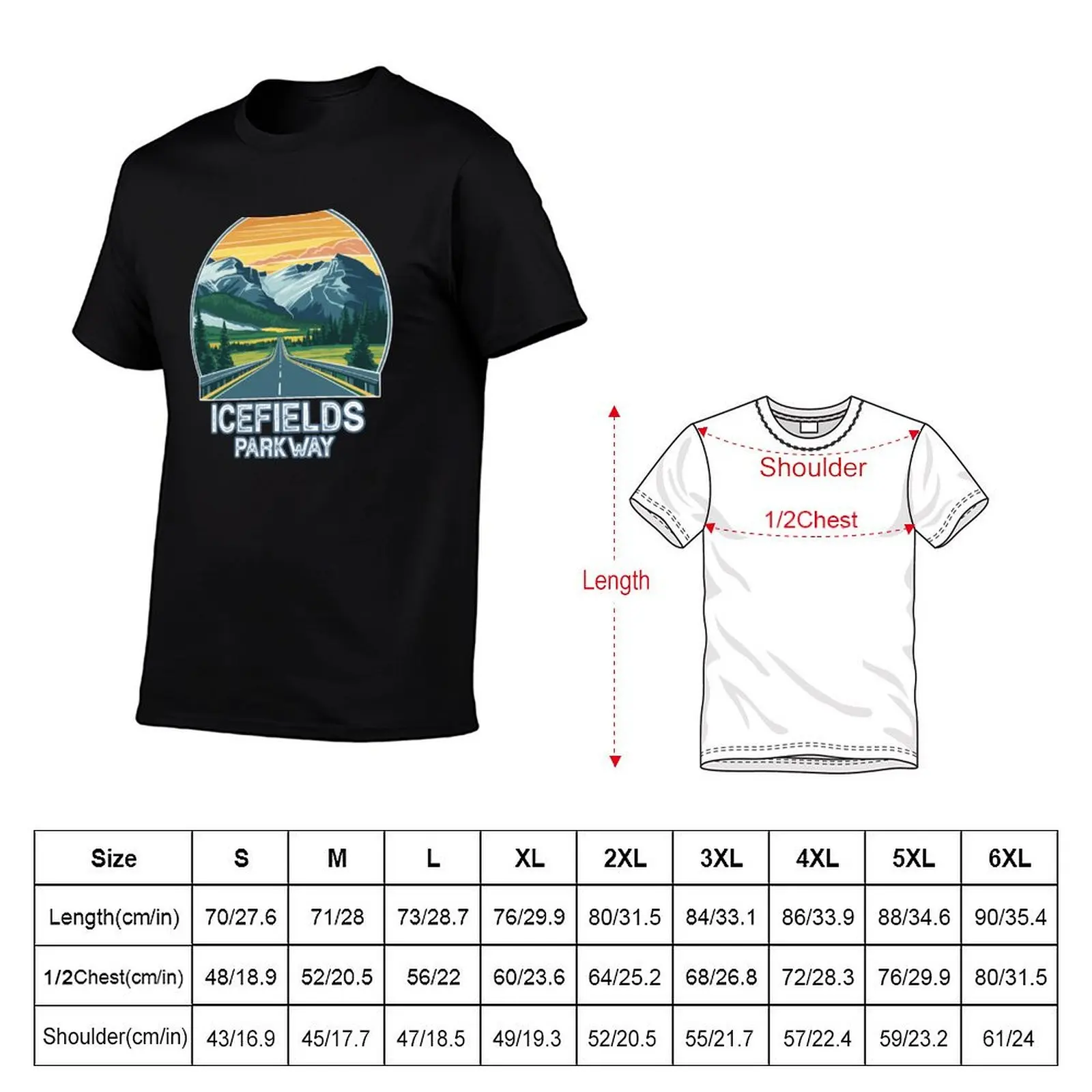 Icefields Parkway Alberta Canada Vista T-Shirt Athletic Fit Sports Short Sleeve Top