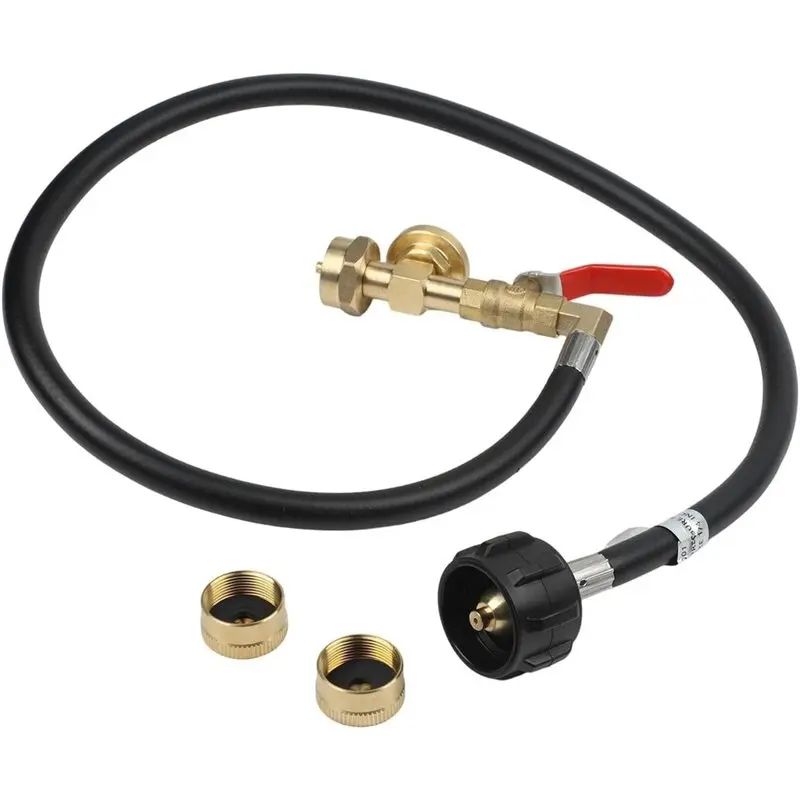 A25F-Propane Refill Adapter Hose High Pressure Camping Hose For Connector Brass LP Gas Tank Refill Kit