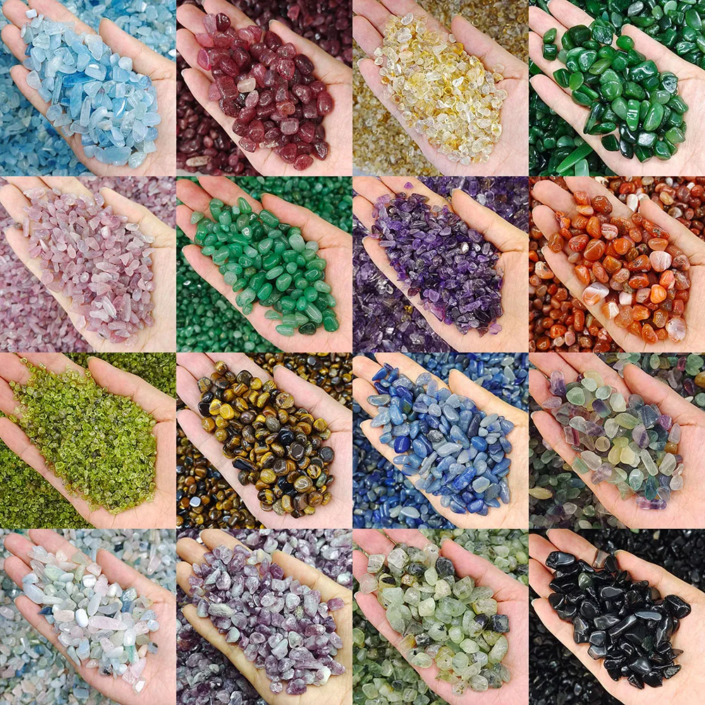 

Gravel Crystals Chip Natural Stone Quartz Agate Healing Energy Minerals Tumbled Gemstone Specimen Aquarium Home Decor DIY Crafts