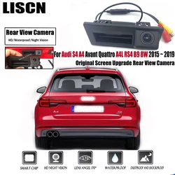 Original Screen Upgrade Rear View Camera For Audi S4 A4 A4L RS4 B9 8W Avant 2015 ~ 2019 Trunk Handle Parking Reversing Camera