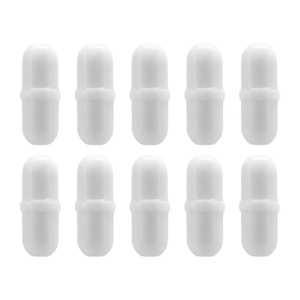 10Pcs PTFE Magnetic Stirrer Mixer 6-15mm Cylindrical Magnetic Stir Bars Multi Size White Rotating Biological Stirrer Biology