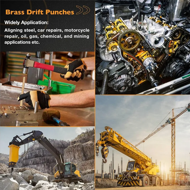AWAH Brass Drift Punch Set, 25075 25076 25077 Brass Punches view 2