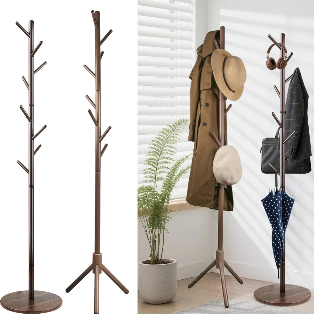 Clothes Hats Rack Floor To Floor Bedroom Coat Hook Bedroom Vertical Tree Branch Shape Holder Hat Scarf Handbag Storage Hanger