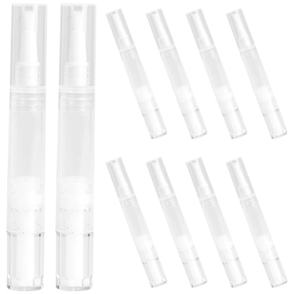 10 Uds. De tubos rellenables dispensadores de base líquida de 5ml, brillo de labios, fluido de crecimiento, aceite de uñas, esencia de Pp