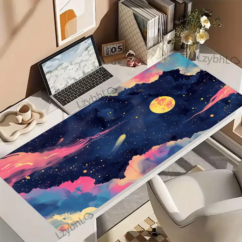 

Anime Cartoon Moon Mouse Pad Laptop Gaming Keyboard Rug XXL Decorate desktop Mousepad PC Accessories Gamer Cabinet Long Desk Mat