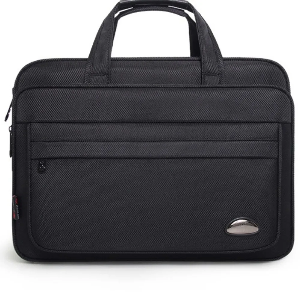 

15.6inch Men Business Laptop Bag Shoulder Strap with Handle Portable Laptop Bags Waterproof Black Notebook Shoulder Bag