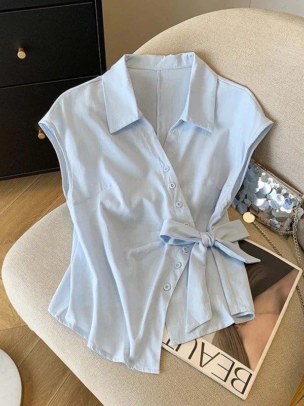 

Повседневная ort Sve irt Luxury off Center Color Match, универсальное летнее новое поступление, южное масло, элитный свободный крой для женщин