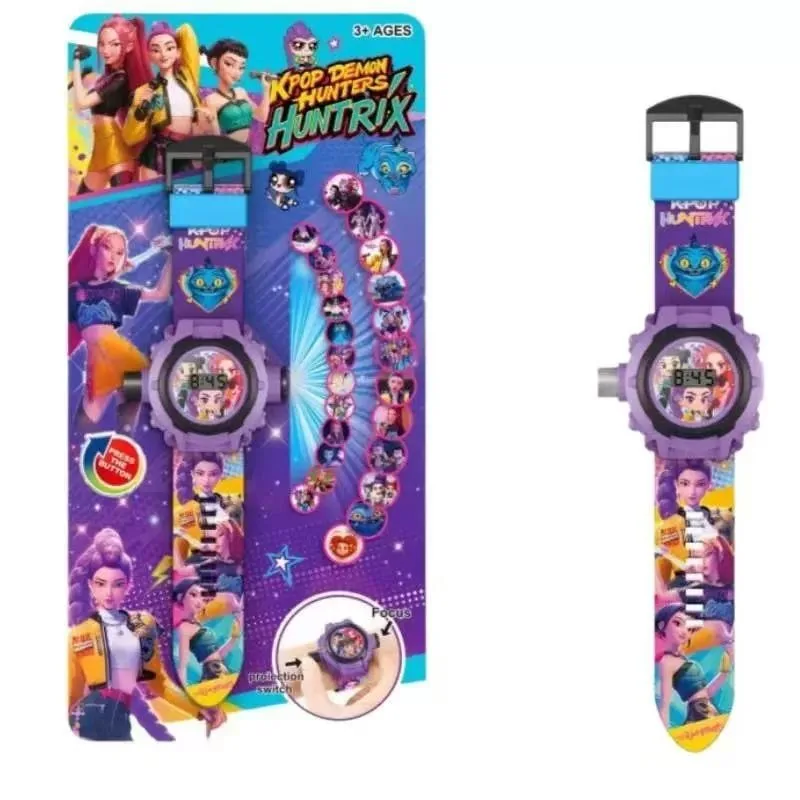 kpop الساحرة الصيادة فرقة 24 نمط ثلاثية الأبعاد ساعة الإسقاط سونيك عمل الشكل الاطفال الوجه ساعة العارض لعبة هدايا أعياد ميلاد للأطفال #2