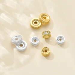 1pcs 925 Sterling Silver 6/7.7mm Gold Silver Color Spacer Beads For DIY Jewelry Necklace Bracelets Making Supplies Accessories