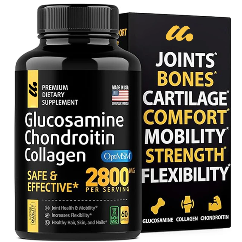 

Glucosamine Chondroitin MSM Capsules - Male and Female Joint Support Supplement, Glucosamine Hydrochloride -60 Capsules