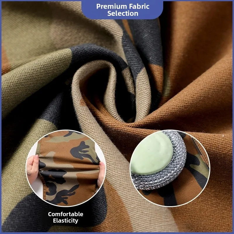 Abbigliamento Protettivo da Lavoro Mimetico Primaverile e Autunnale, Top in Puro Cotone Elastico Resistente allo Sporco e all'Usura per Uomo, per Edilizia