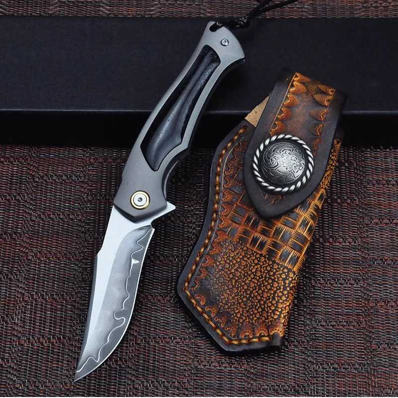 High Hardness SKD11 Steel Folding Knife Ostrich Bone Handle Outdoor Camping Survival Hunting Tactical Knife EDC Hiking Tool