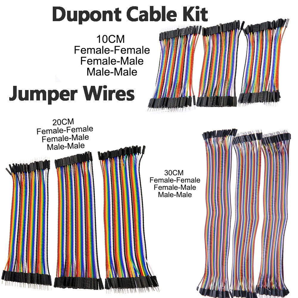 10CM 20CM 30CM Dupont Cable Kit Female to Female Male to Male Male to Female Jumper Wires for Arduino 20CM 30CM