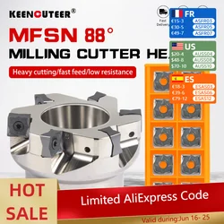HSB-MFSN88050R-4T-M/HSB-MFSN88080R-6T-M CNC outil d'usinage pour coupe lourde MFmersible iconcutter et SNMU carbure iconinsert