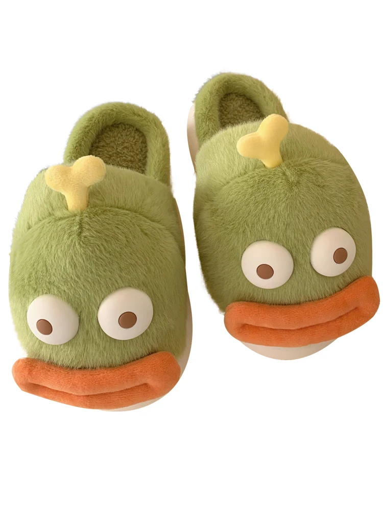 New Miniso Funny Clown Fish Plush Shoes Man Women Home Slipper Cute Autumn And Winter Female Soft Thic Sole Home Cotton Slipper