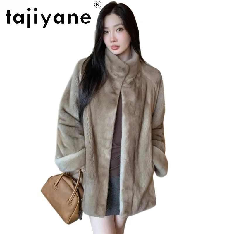 

TAJIYANE 100% Natural Mink Fur Coats Woman Mid-Length Real Fur Coat Stylish Ladies Winter Outerwears 2026 Women Clothes fourrure