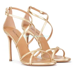 Elegant Women's Round Toe Strap Sandals High Heels Buckle Strap Wedding Stiletto Strappy Party Shoes for Office Ladies Dressy