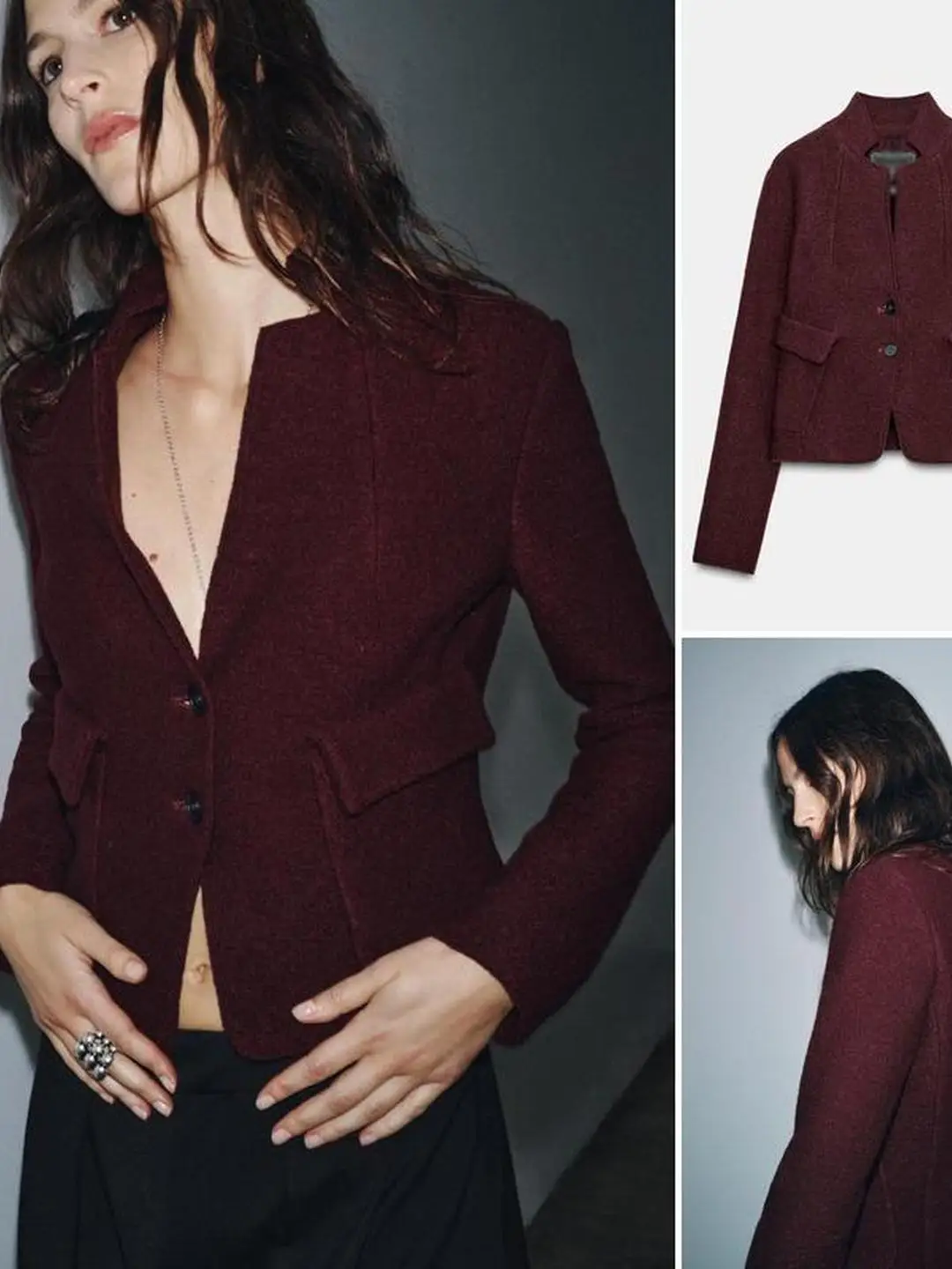 معطف Ele Sle بقصة ضيقة طويلة Sve بياقة واقفة وزر وتفاصيل دائرية من الصوف ملابس خارجية للنساء للتنقل بطول مناسب