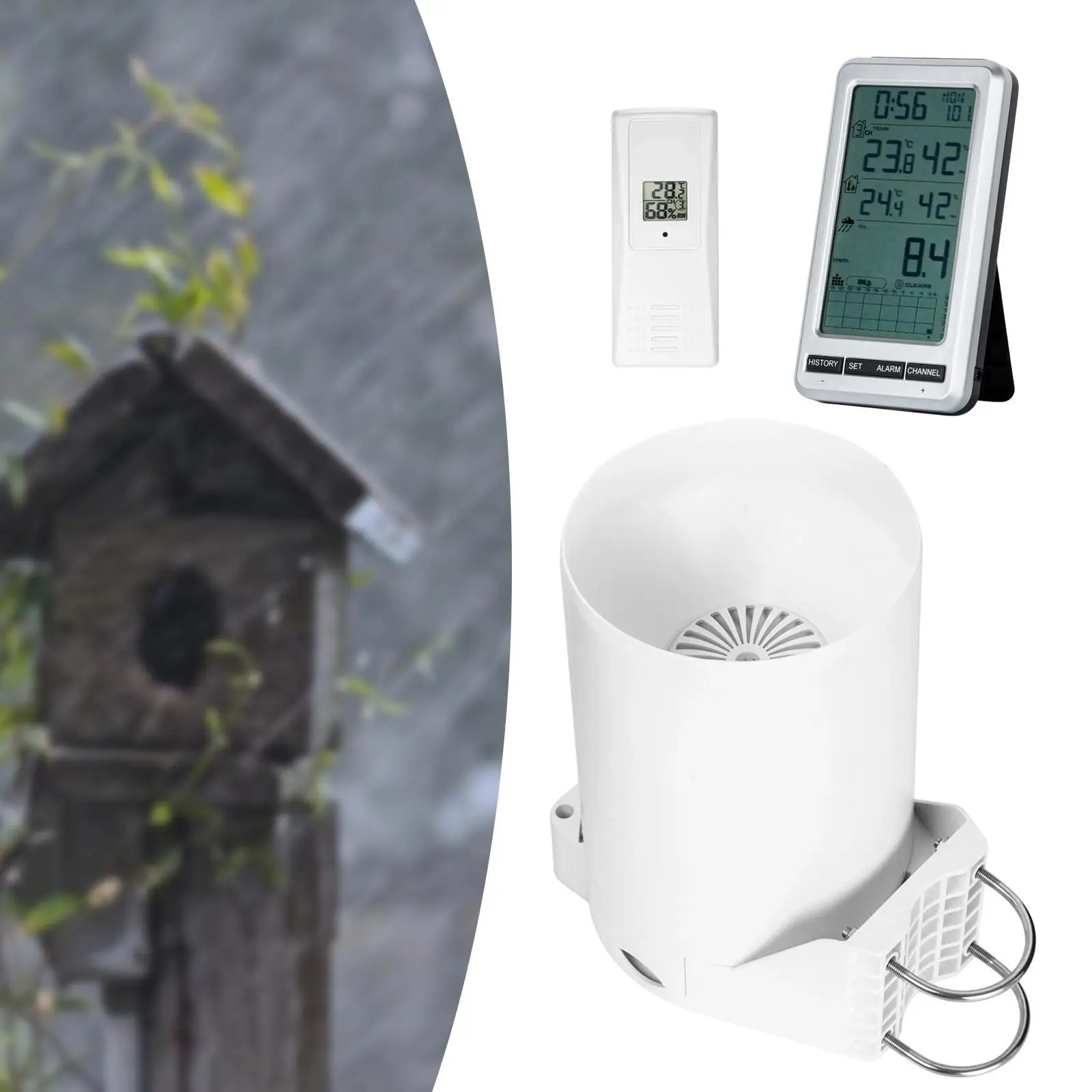 

Rain Gauge Measurement Tool Weather with Backlight Rainfall Large Screen Rainfall History Wireless Rain Gauge Digital Rain Gauge