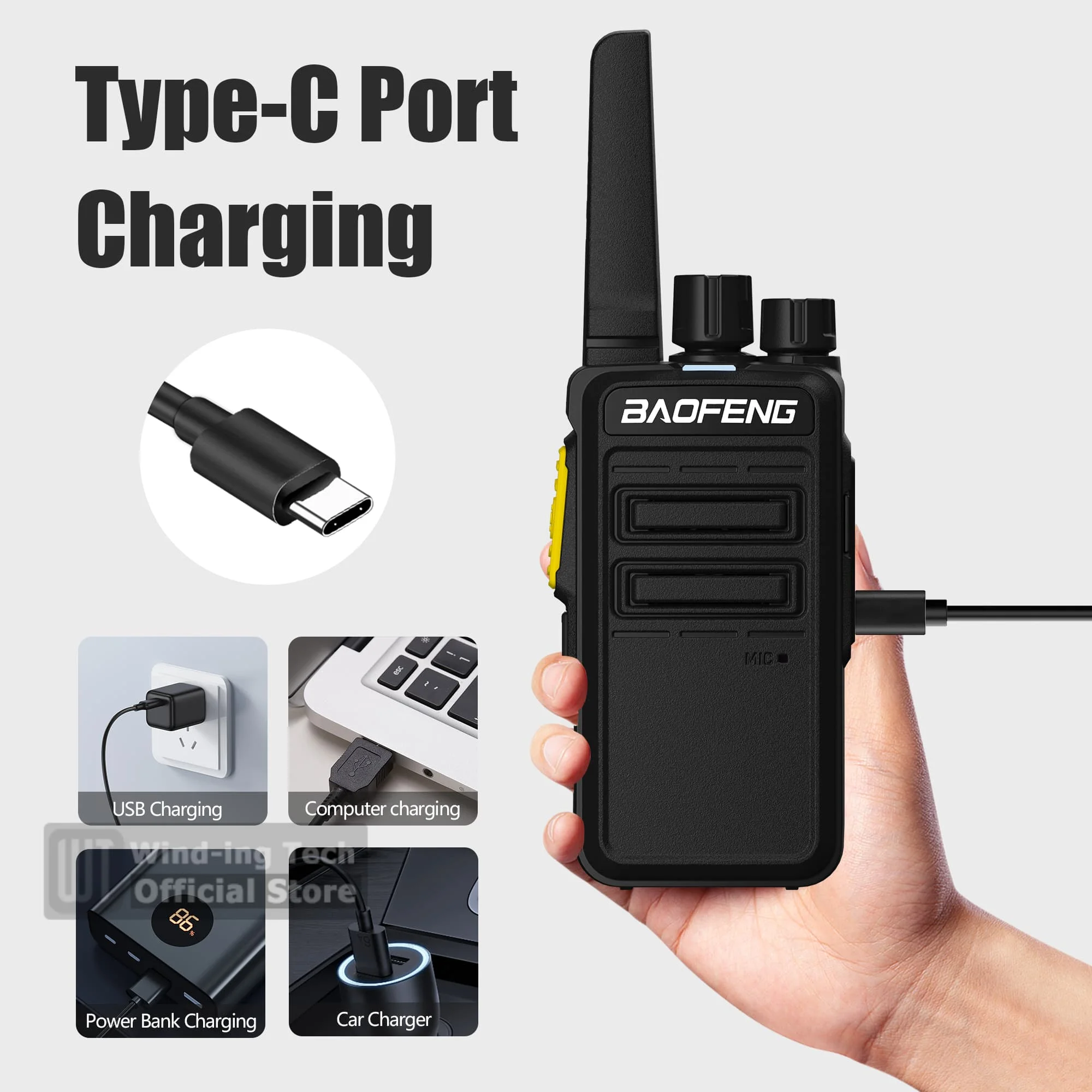 2/4 pièces Baofeng BD-V12A Radios UHF Rechargeable talkie-walkie sans fil 16CH mise à niveau réduction du bruit Mini talkie-walkie portables