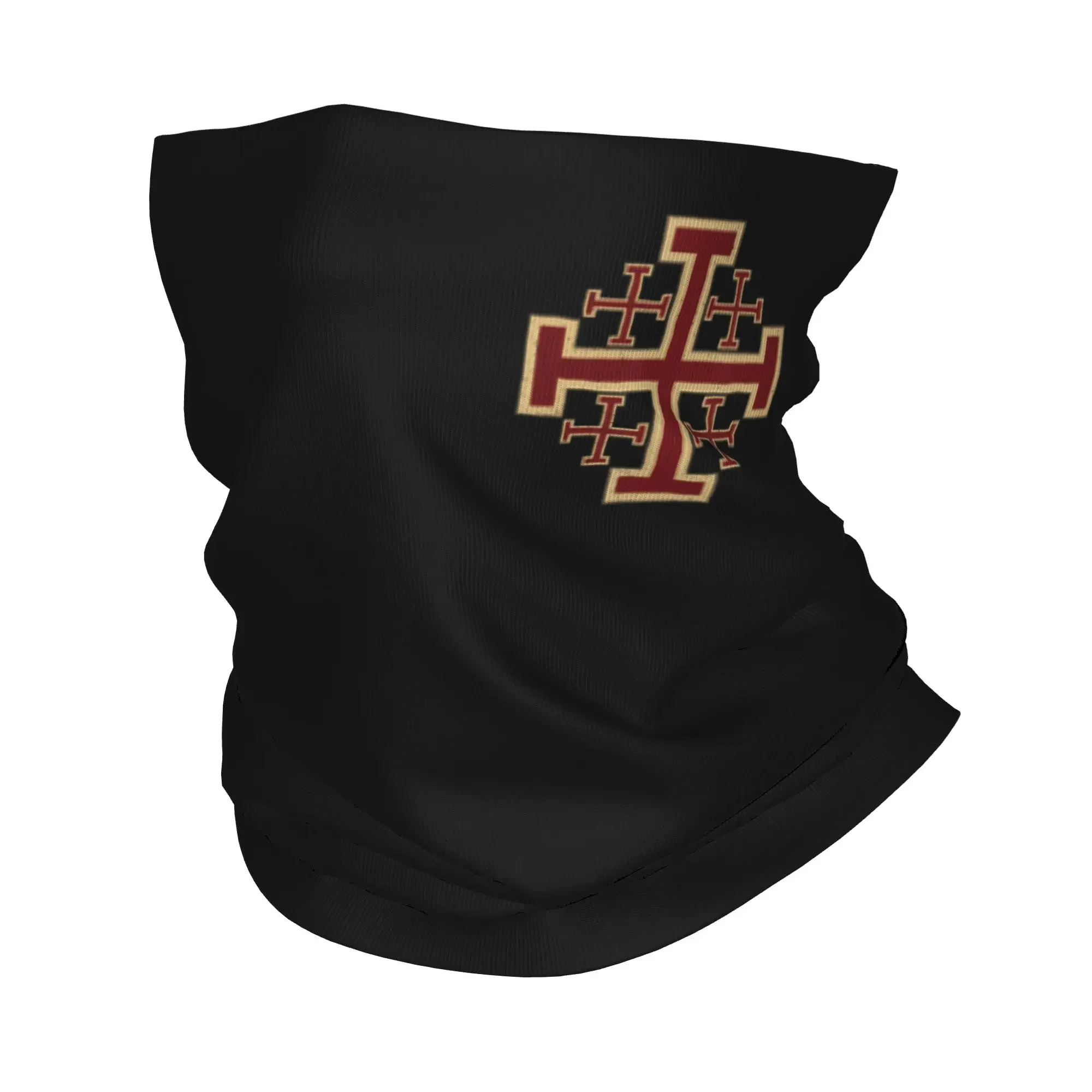 New Knight Jerusalem Cross Christian Bandana Neck Cover Balaclavas Wrap Scarf Printed Templar Jesus Cycling Warm Hiking Unisex A